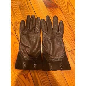 leather gloves brown